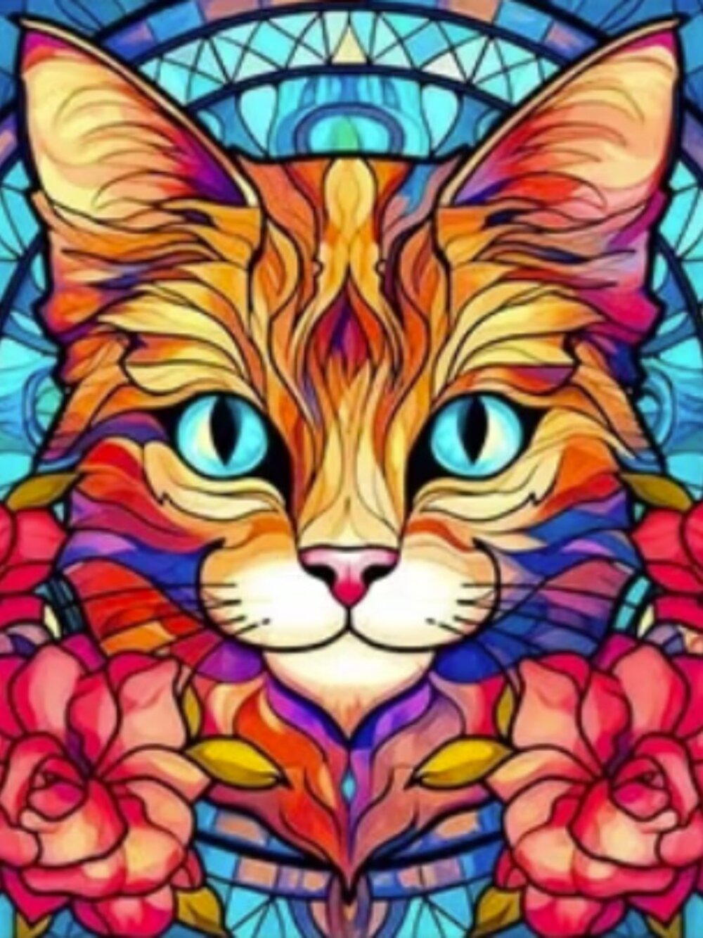 6 New Diamond Painting Kits – Colorful Cats + Stained Glass Sugar Skull
